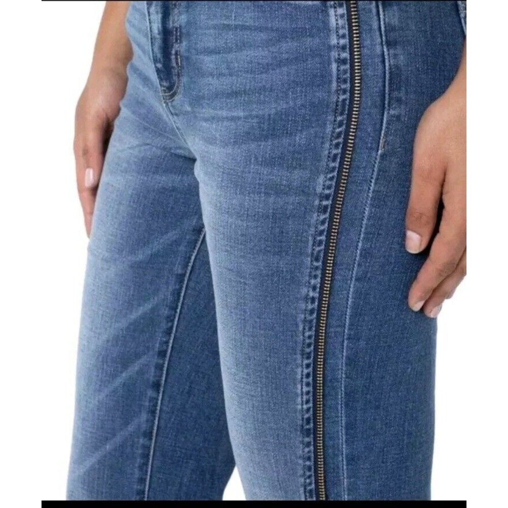 Liverpool Women’s Sz 6 Sadie Crop Straight Leg Zipper Detail Blue Jeans - Picture 8 of 8